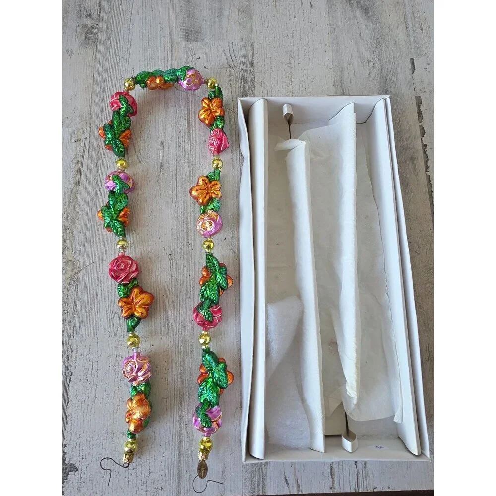 Vintage radko lei land flower Garland RARE glitter Xmas tree roads